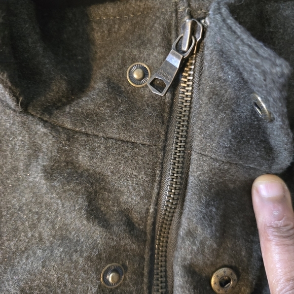 Banana Republic Green Wool Blend Winter Jacket Men Coat Hoodie Green Rare Heavy - Picture 5 of 16